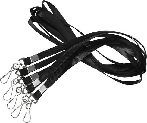 120 قطعة من الحبل الأسود المسطح الفاخر مع خطاف J دوار لحامل شارة اسم الهوية، VIP، المدرسة، الأطفال، المدرب، المؤتمر، المهرجانات ومفاتيح التعليق in Kuwait