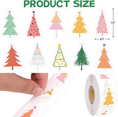 Fancy Land 500 Pcs Christmas Tree Stickers Boho Christmas Holiday Kids Adults Party Decorations in Saudi Arabia