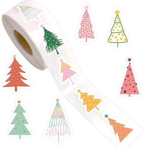 Fancy Land 500 Pcs Christmas Tree Stickers Boho Christmas Holiday Kids Adults Party Decorations in Saudi Arabia