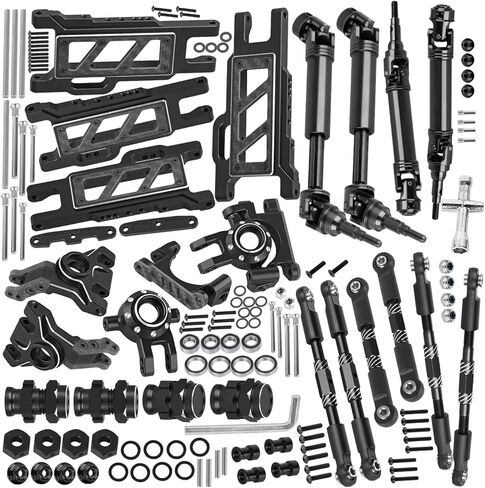 جزء ترقيات RC لـ 1/10 Slash/Jato/Rustler/Stampede/Hoss 4X4 4WD VXL، أذرع A/تركيب الذراع/كتلة العجلات/كتل التوجيه/حاملات محور الركيزة/عمود القيادة/وصلات الحدبة/عجلة سداسية/صواميل، أزرق داكن in Saudi Arabia