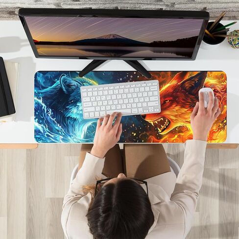 وسادة مكتب جلدية على شكل فراشة، لوحة ماوس فنية ملونة كبيرة للوحة مفاتيح الكمبيوتر لوحة ماوس للألعاب وواقي سطح المكتب مقاوم للماء وغطاء، بساط ماوس للكمبيوتر المحمول من جلد البولي يوريثان ديكور مكتب 10 × 30 بوصة B17 in Saudi Arabia