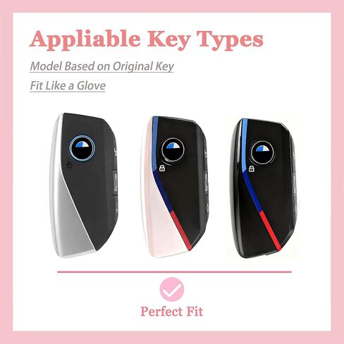غطاء مفتاح BMW Key Fob - واقي مفتاح TPU ناعم لـ 2023 2024 2025 7 Series IX I5 M60 X5 X7 X6 IX I7 حافظة مفاتيح السيارة مع سلسلة مفاتيح لطيفة (وردي) in Kuwait