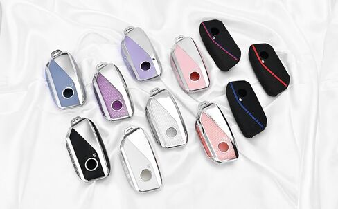 غطاء مفتاح BMW Key Fob - واقي مفتاح TPU ناعم لـ 2023 2024 2025 7 Series IX I5 M60 X5 X7 X6 IX I7 حافظة مفاتيح السيارة مع سلسلة مفاتيح لطيفة (وردي) in Kuwait