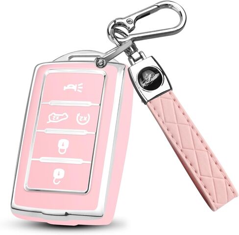 QBUC لغطاء مفتاح Jeep Fob متوافق مع 2021 2022 2023 2024 Grand Cherokee L Wagoneer Smart 5 Button Key Shell Key Case in Kuwait