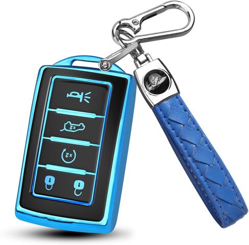 QBUC لغطاء مفتاح Jeep Fob متوافق مع 2021 2022 2023 2024 Grand Cherokee L Wagoneer Smart 5 Button Key Shell Key Case in Kuwait
