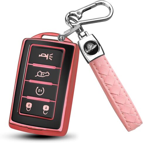 QBUC لغطاء مفتاح Jeep Fob متوافق مع 2021 2022 2023 2024 Grand Cherokee L Wagoneer Smart 5 Button Key Shell Key Case in Kuwait