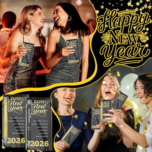 30 Sets Happy New Year Gifts Bulk 2026 Inspirational Ballpoint Pens with Blessing Cards Black and Gold Metal Pen Gifts for New Year Coworkers Friends Family Party Favor in Saudi Arabia