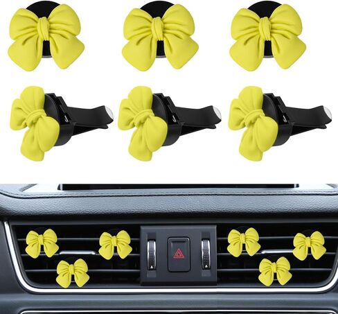 Wuyaoyao 6PCS Bow Car Air Freshener Clips, Cute Bow Car Air Vent Clip, Coquette Auto Air Conditioning Outlet Diffuser Perfume Clips, Interior Decoration, Auto Decor for Women Girls (Pink, 6PCS) in Saudi Arabia