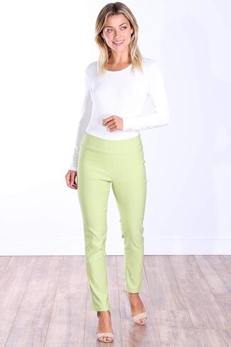 Popana Womens Stretch Pull On Dress Pants Ankle Length Work Casual - Made in USA Medium Black in Kuwait