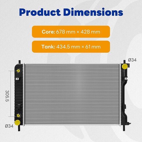 Radiator Compatible with 2008-2017 Chevrolet Equinox 2010-2017 GMC Terrain 2007-2009 Suzuki XL-7 2008-2009 Pontiac Torrent 2.4L 3.0L 3.6L V6 in Saudi Arabia