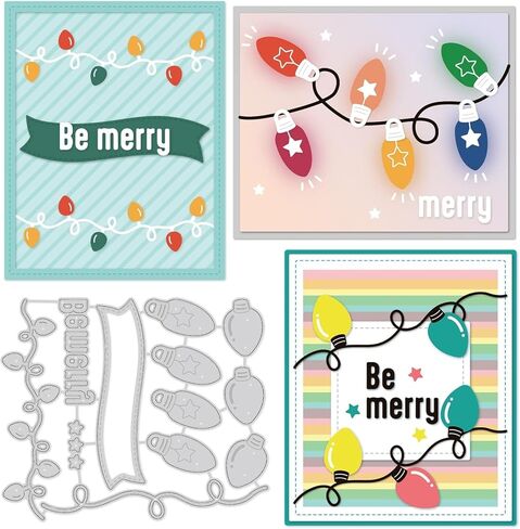 String Light Pattern Cutting Dies, Wedding Party Decor Metal Die Cuts Embossing Stencil for Birthday Festival Wedding Card Making Scrapbooking Making in Saudi Arabia