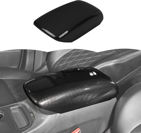 RT-TCZ Center Console Cover Armrest Box Trim Cover Decoration Interior Accessories for Jeep Grand Cherokee 2011-2020,for Dodge Durango 2011-2025 (Black Carbon Fiber) in Saudi Arabia