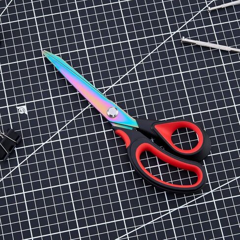 Fabric Scissors - 1 Pack Multicolored Ambidextrous Bypass Stainless Steel Tailor Scissors in Saudi Arabia