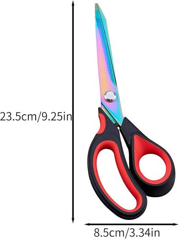 Fabric Scissors - 1 Pack Multicolored Ambidextrous Bypass Stainless Steel Tailor Scissors in Saudi Arabia