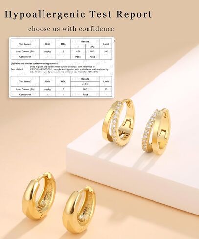 مجموعة أقراط ذهبية مسطحة الظهر للنساء من الفولاذ المقاوم للصدأ الجراحي المضاد للحساسية in Kuwait