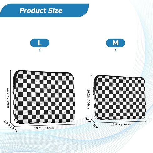 Checkerboard Plaid Laptop Sleeve Bag Case for Women Men 14 inch Portable Carrying Bag Protective Case Briefcase for Work Business Office Travel in Saudi Arabia