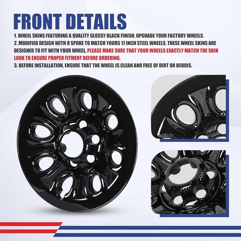 Nixon Offroad 18 Inch Alloy Wheel Wheel Skins 4 Pc Black Matte for 2014-2018 Chevy Silverado 1500&2019 Chevy Silverado 1500 LD&2015-2020 Chevy Suburban&2015-2020 Chevy Tahoe, Snap-On in Saudi Arabia