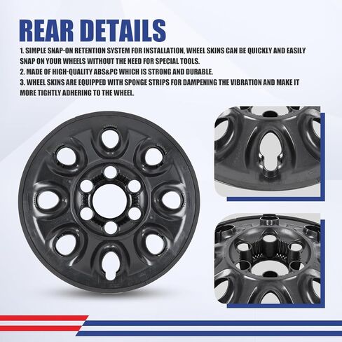 Nixon Offroad 18 Inch Alloy Wheel Wheel Skins 4 Pc Black Matte for 2014-2018 Chevy Silverado 1500&2019 Chevy Silverado 1500 LD&2015-2020 Chevy Suburban&2015-2020 Chevy Tahoe, Snap-On in Saudi Arabia