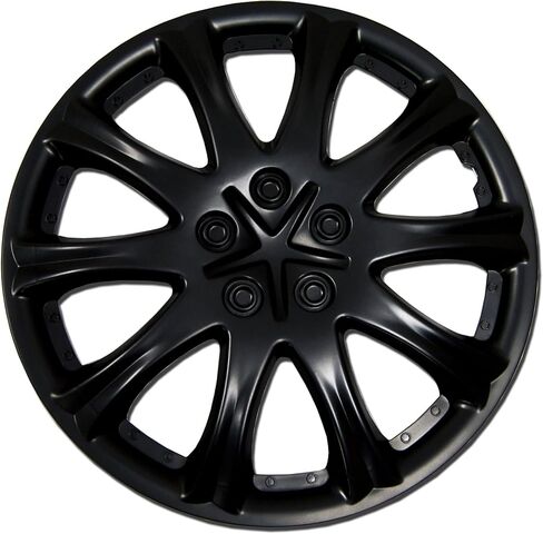 Tuningpros WC1P-15-503-B - Pack of 1 Hubcap (1 Piece) - 15-Inches Style Snap-On (Pop-On) Type Matte Black Wheel Covers Hub-caps in Saudi Arabia