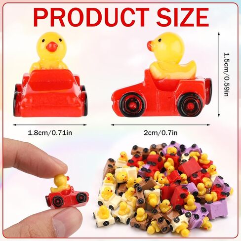 48pcs Micro Ducks, Multi-Colour Resin Miniature Duck Figures Funny Mini Resin Ducks Car Cute Little Ducks for Aquarium Dollhouse Home Office Decoration in Saudi Arabia