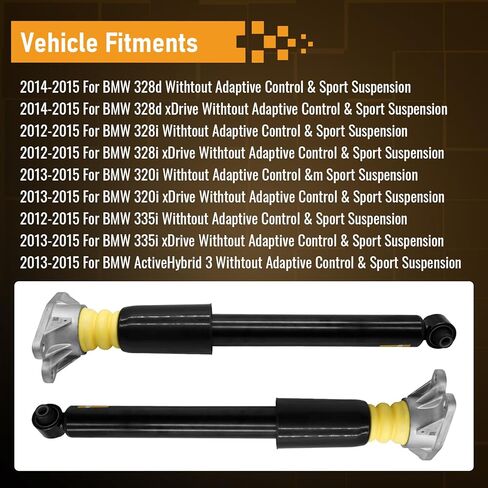 ممتص الصدمات الخلفي الأيسر والأيمن بدون التحكم التكيفي والتعليق الرياضي لسيارات BMW F30 F31 F36 320i 328i 335i 328d xDrive 2012-2015 33526791562 in Kuwait