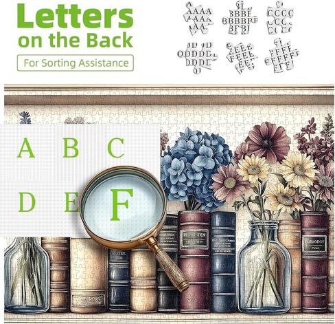 ألغاز مكونة من 500 قطعة للبالغين، مجموعة كتب Wildflower Vintage وألغاز الصور المقطوعة للزهور للبالغين، والأسرة، والديكور، ولعبة الحفلات، الحجم النهائي 23 بوصة × 15 بوصة in Kuwait