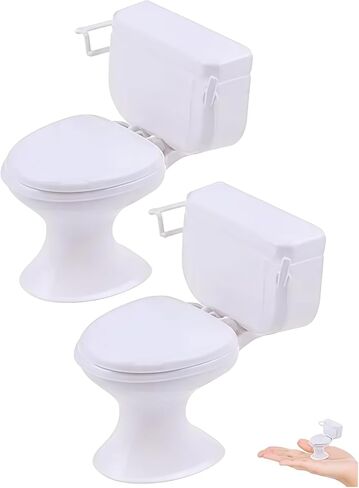 2 Pcs White Plastic Decoration 1:12 House Toilet House Bathroom Furniture Mini Toilet Cake Decoration for House Accessories Dollhouse Décor in Saudi Arabia
