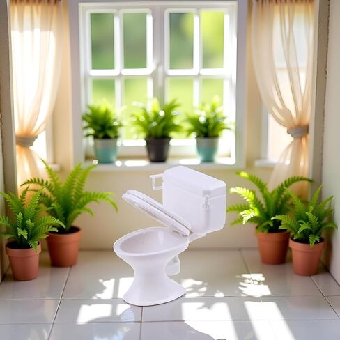 2 Pcs White Plastic Decoration 1:12 House Toilet House Bathroom Furniture Mini Toilet Cake Decoration for House Accessories Dollhouse Décor in Saudi Arabia