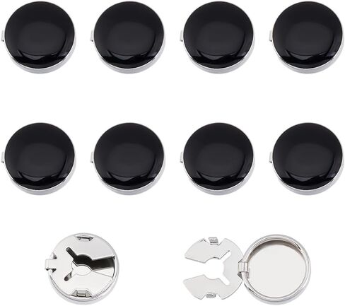 NBEADS 10 Pcs Brass Button Covers, Round Cuffs Links Button Cover for Tuxedo, Shirt, Business or Formal Attend Accessories, Platinum, 1.3x0.7x0.2inch in Saudi Arabia