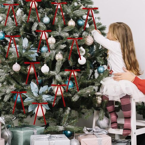 24Pcs Pre-Tied Christmas Tree Bows, 5x7 Inch Red Velvet Bows with 3/8" Ribbon for Xmas Tree Ornaments, Wreath, Garland, Gift Wrapping and Festive Indoor Holiday Decor in Saudi Arabia