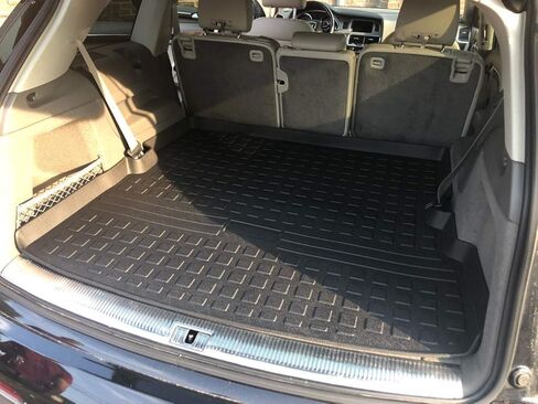 Cargo Liner - Trunk Mat for Audi Q7 2007-2015 Weather-Resistant Car Trunk Mats with Raised Lip Non-Slip Rubber Easy to Install Laser Pre-Cut Design in Saudi Arabia