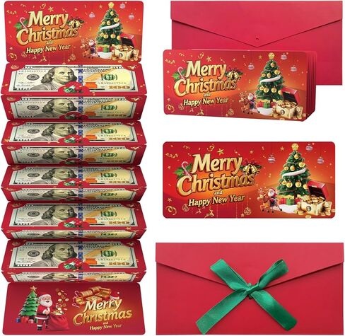 Christmas Money Holders For Cash, Christmas Cash Gift Envelopes 10 Slots, Merry Gifts Card Ideas For Teen Women Men (GREEN) in Saudi Arabia