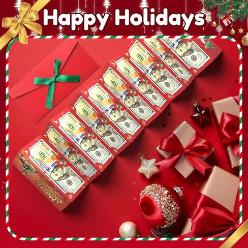 Christmas Money Holders For Cash, Christmas Cash Gift Envelopes 10 Slots, Merry Gifts Card Ideas For Teen Women Men (GREEN) in Saudi Arabia