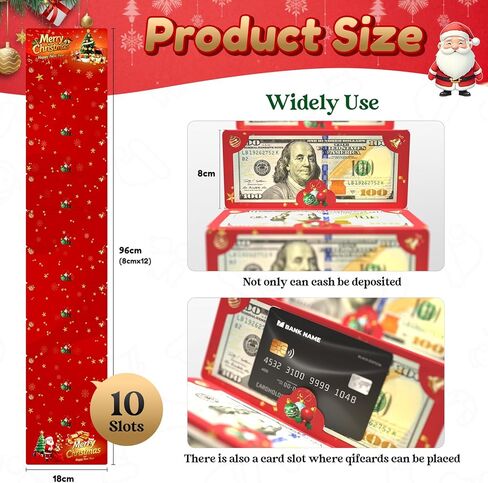 Christmas Money Holders For Cash, Christmas Cash Gift Envelopes 10 Slots, Merry Gifts Card Ideas For Teen Women Men (GREEN) in Saudi Arabia