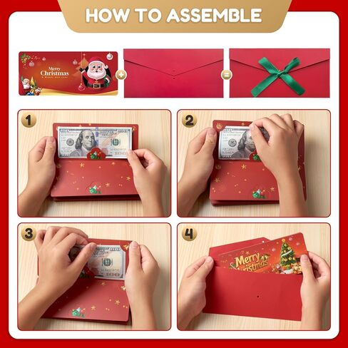Christmas Money Holders For Cash, Christmas Cash Gift Envelopes 10 Slots, Merry Gifts Card Ideas For Teen Women Men (GREEN) in Saudi Arabia
