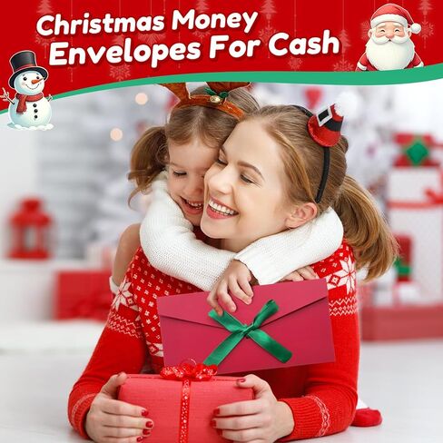 Christmas Money Holders For Cash, Christmas Cash Gift Envelopes 10 Slots, Merry Gifts Card Ideas For Teen Women Men (GREEN) in Saudi Arabia