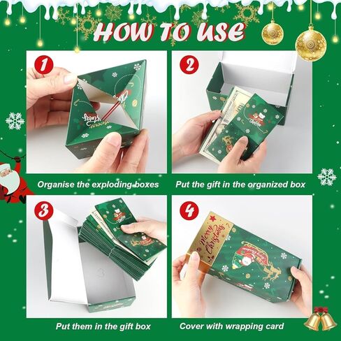 16pcs Surprise Gift Box Explosion for Money, Surprise Envelope Gift Box - Folding Pop-Up Explosion Box for Money, Surprise Pop Up Money Box for Merry (Red) in Saudi Arabia