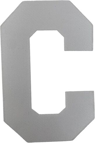 Hockey Jersey Captain Patch, Letter C, Iron On Twill, 4", White in Saudi Arabia