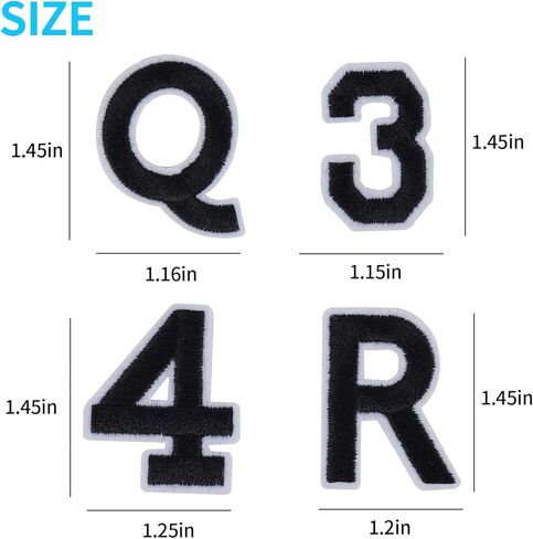 72 Pcs Iron on Letters and Numbers Patches, Letter and Number Iron On Patches, Numbers 0-9, Letters A-Z Embroidered Applique Patches, for DIY Accessories Hats Shirts Jeans Socks Bags Dress in Saudi Arabia