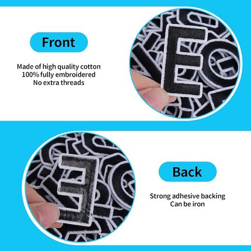 72 Pcs Iron on Letters and Numbers Patches, Letter and Number Iron On Patches, Numbers 0-9, Letters A-Z Embroidered Applique Patches, for DIY Accessories Hats Shirts Jeans Socks Bags Dress in Saudi Arabia