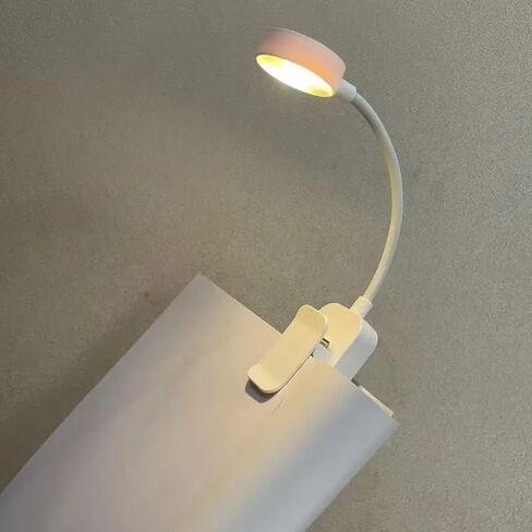 قطعة واحدة من مصباح القراءة بمشبك سطوع قابل للتعديل مع 3 خيارات ألوان - مصباح طاولة LED قابل للتعتيم، ديكور الغرفة (بدون بطارية)، أبيض in Kuwait