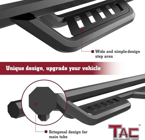 لوحات الجري TAC Sidewinder تناسب 2015-2025 Chevy Colorado/GMC Canyon Crew Cab 4 بوصة قطرة جانبية خطوة Nerf Bar Rocker Slider Pickup Truck الملحقات الخارجية قطعتان in Saudi Arabia