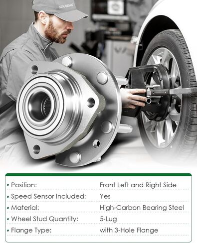 Set of 2 Front Wheel Bearing and Hub Assembly with ABS & 6-Lug Fit for:-Chevy SSR Trailblazer for:-GMC Envoy XL Xuv for:-Buick Rainier for:-Isuzu Ascender for:-SAAB 9-7X 2002-2009 OE# 513188 in Saudi Arabia