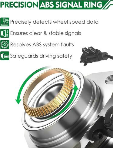 Set of 2 Front Wheel Bearing and Hub Assembly with ABS & 6-Lug Fit for:-Chevy SSR Trailblazer for:-GMC Envoy XL Xuv for:-Buick Rainier for:-Isuzu Ascender for:-SAAB 9-7X 2002-2009 OE# 513188 in Saudi Arabia