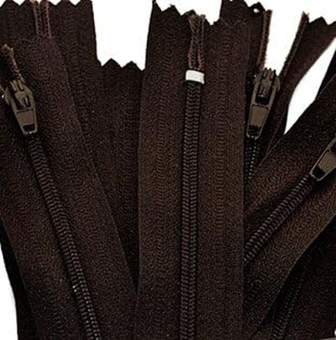 YKK® 7" YKK Zipper Nylon Coil Zippers #3 Closed Bottom ~ Brown (12 Zippers/Pack) in Saudi Arabia