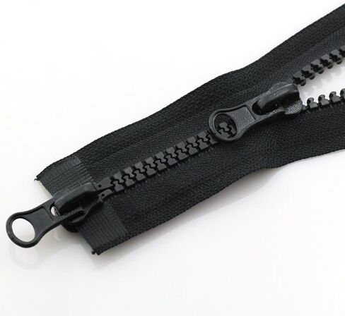 90cm Portable Double Slider Jacket Long Zips #5 Resin Zipper(Black) in Saudi Arabia