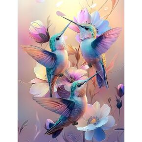 مجموعة الطلاء بالأرقام من JLHATLSQ للبالغين - مجموعات الطلاء بالأرقام للبالغين من الطيور الطنانة - طلاء أكريليك سهل بالأرقام مؤطرة - مجموعات الطلاء بالأرقام للبالغين على الفنون والحرف القماشية للبالغين 16 × 20 بوصة in Kuwait