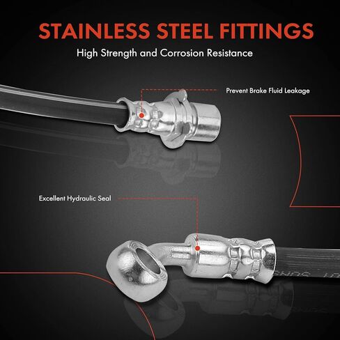 A-Premium Rear Driver and Passenger Brake Hydraulic Hose Compatible with Select Chevy and GMC Models - Equinox 2013-2016, Terrain 2013-2016(Pack of 2) in Saudi Arabia