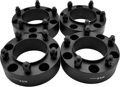 Hex Autoparts 2" 5x150 Black Hubcentric Wheel Spacers Adapters 4pcs 110mm CB with 14x1.5 Studs Compatible with Toyota Tundra Sequoia Land Cruiser Lexus LX570 in Saudi Arabia
