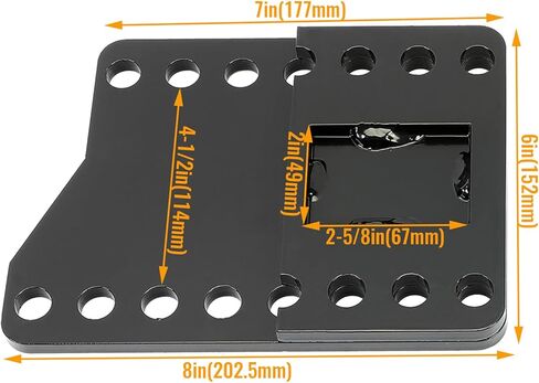 ECOTRIC Universal Snowplow Mount Drop Bracket Lift Heavy Duty Steel Black in Saudi Arabia